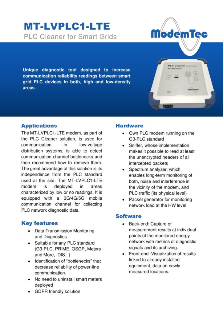 Modem MT-LVPLC1-LTE Data Sheet